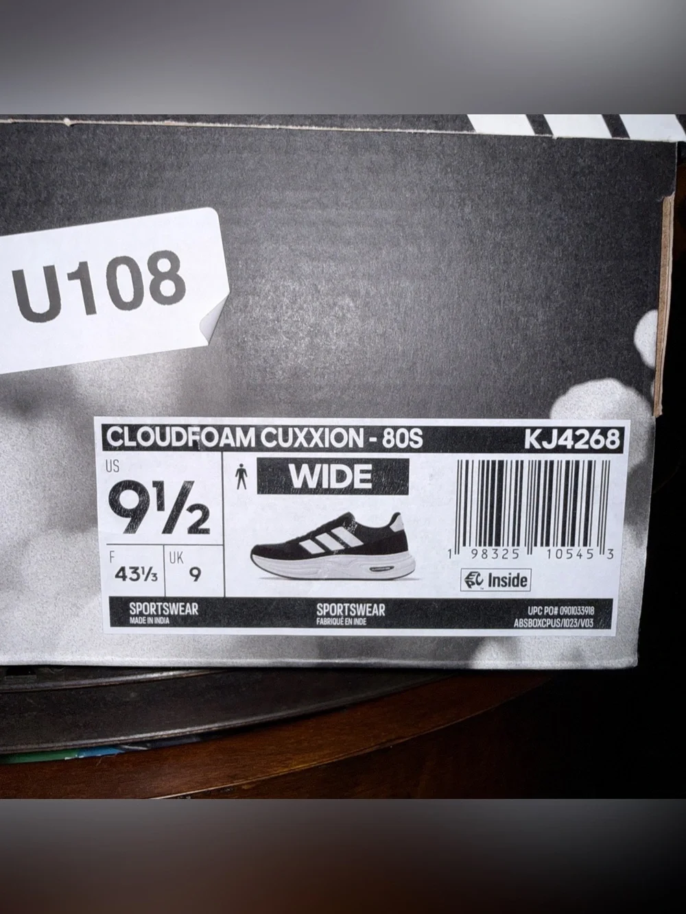 NEW Adidas Cloudfoam Cuxxion 80s Men’s 9.5 Wide Sneakers - Tags & Box